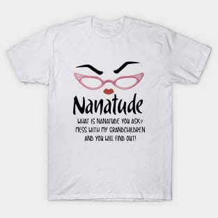 Nanatude What Is Nanatude You Ask Mess With My Grandchilren And You Will Find Out Daughter T-Shirt